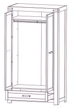 Šatní skříň se zásuvkou RIMOTTO, dub Wotan