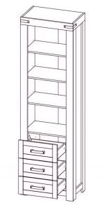 Regal se zásuvkami RIMOTTO, dub Wotan