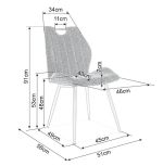 Jídelní čalouněná židle CORA VELVET béžová/černá