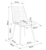Jídelní čalouněná židle LANA VELVET tmavě béžová/černá