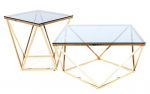 Konferenční stolek SILVER A zlatá/kouřové sklo