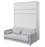 Pohovka k posteli 140 cm šedá, látka šedá