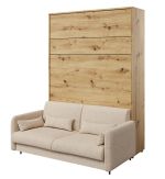 Pohovka k posteli 140 cm dub artisan, látka modrý granát