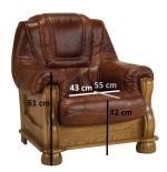 Křeslo MONROE kůže S45, dřevo 3