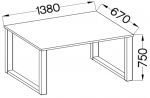 Jídelní stůl PILGRIM 138x67 cm černá/artisan