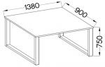 Jídelní stůl PILGRIM 138x90 cm černá/bílá