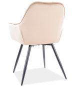 Jídelní čalouněná židle BERI velvet starorůžová/černá