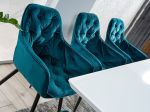 Jídelní čalouněná židle BERI velvet tyrkysová/černá
