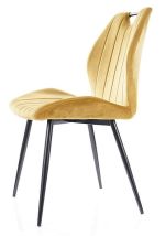 Jídelní čalouněná židle CORA VELVET béžová/černá