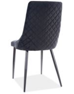 Jídelní čalouněná židle NOPI velvet černá/černá mat