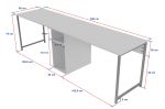 Twin Study Desk dvojitý psací stůl, antracit / černá