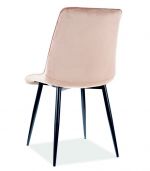 Jídelní čalouněná židle SIK VELVET béžová/černá