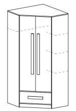 Šatní skříň rohová GULLIWER 2 bílá/tyrkys lesk