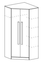 Rohová šatní skříň GYT 2 antracit/bílá/modrá