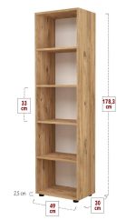 Regál s policemi KIERA 5 barva borovice Regál s policemi KIERA 5 barva borovice