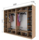 Šatní skříň GAMMA 300/240 dub sonoma/zrcadlo