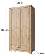 Šatní skříň se zásuvkou RIMOTTO, dub Wotan
