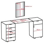 Toaletní stolek se zrcadlem PAMELA 310 alpská bílá