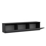Neon Illuminated závěsný TV stolek, antracit / černý mramor