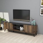Elegante 1330 TV stolek na nožičkách, ořech / černá