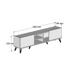 Elegante 1330 TV stolek na nožičkách, ořech / černá