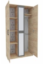 Šatní skříň 3D se zrcadlem BOXBY, barva bílá mat/dub coastland satin Šatní skříň 3D se zrcadlem BOXBY, barva bílá mat/dub coastland satin