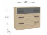 Komoda se 3 zásuvkami BOXBY, barva bílá mat/dub coastland satin Komoda se 3 zásuvkami BOXBY, barva bílá mat/dub coastland satin