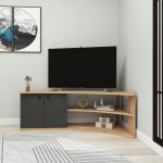 Termera rohový TV stolek, borovice Atlantik / antracit