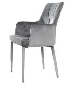 Jídelní čalouněná židle RISA VELVET šedá