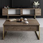 Luxe TV stolek na nožičkách, ořech / zlatá
