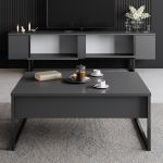 Luxe TV stolek na nožičkách, antracit / černá
