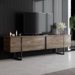 Luxe TV stolek na nožičkách, ořech / černá