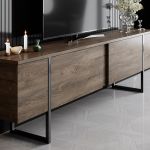 Luxe TV stolek na nožičkách, ořech / černá