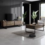 Luxe konferenční stolek, ořech / černá