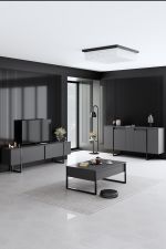 Luxe komoda na nožičkách, antracit / černá
