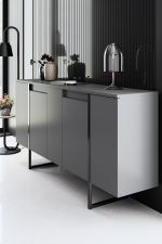 Luxe komoda na nožičkách, antracit / černá