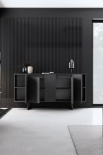 Luxe komoda na nožičkách, antracit / černá
