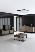 Luxe komoda na nožičkách, ořech / černá