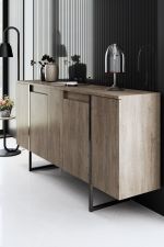 Luxe komoda na nožičkách, ořech / černá