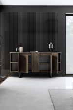 Luxe komoda na nožičkách, ořech / černá