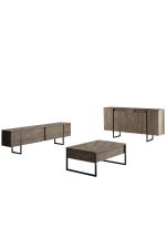 Luxe komoda na nožičkách, ořech / černá