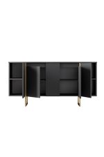 Luxe komoda na nožičkách, antracit / zlatá