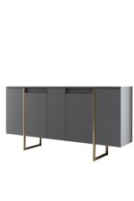 Luxe komoda na nožičkách, antracit / zlatá