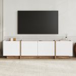 LOWEN široký TV stolek, borovice Atlantic/bílá LOWEN široký TV stolek, borovice Atlantic/bílá