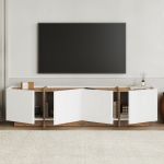 LOWEN široký TV stolek, borovice Atlantic/bílá LOWEN široký TV stolek, borovice Atlantic/bílá
