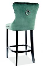 Barová čalouněná židle MARKUS VELVET zelená/černá