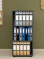 Regál s policemi KIERA 3 barva antracit