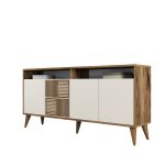 Milan 160 160 komoda na nožičkách, ořech / krémová