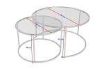 Aurum 80/60 sada kulatých konferenčních stolků, zlatá / transparent