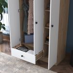 GAVARDO šatní skříň se šuplíkem, ořech/bílá